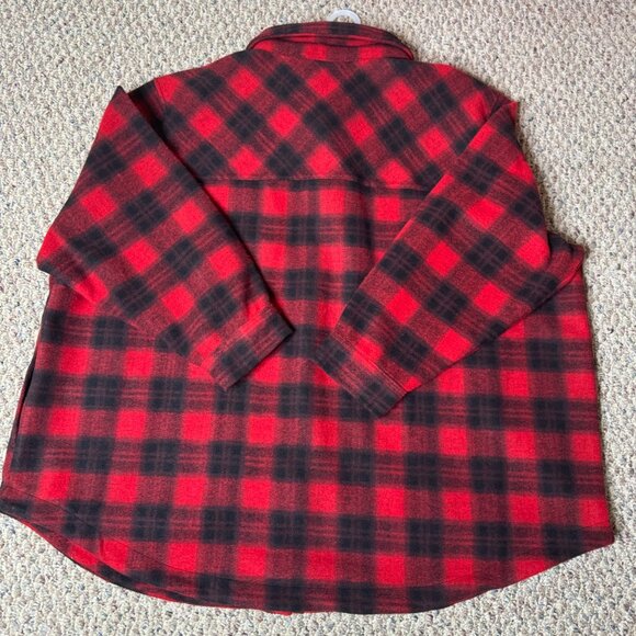 Terra & Sky womens Red and black Plaid Button-Up Shirt 4X - Picture 2 of 9